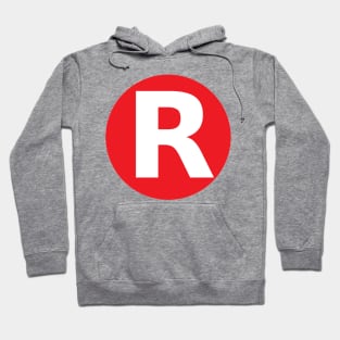 Letter R Big Red Dot Letters & Numbers Hoodie